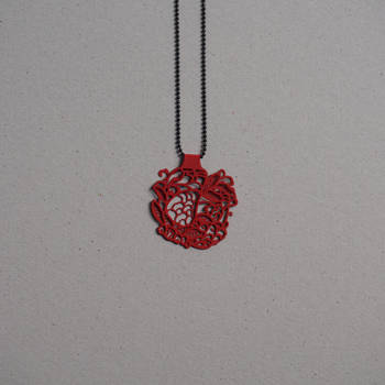 年年有餘項鍊－平面（紅）