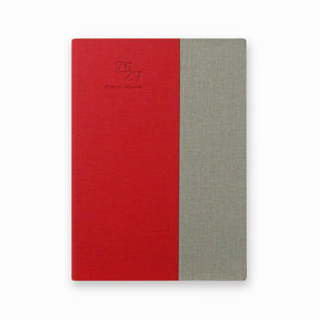 2027 DATA MATE  撞色品味32K皮製精裝週誌筆記-紅色
