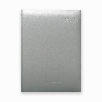 2027 DATA MATE  經典絲紋16K 精裝直式週誌-銀色