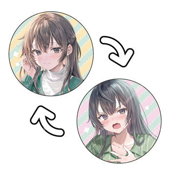 不時輕聲地以俄語遮羞的鄰座艾莉同學(原作) 3D光柵胸章 C