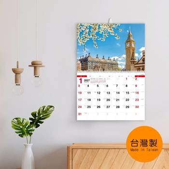 (特價)2027年A3吊掛式月曆(風景)-櫻景