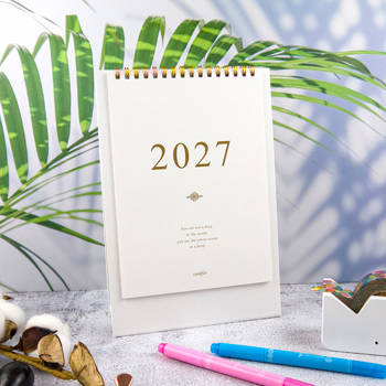 2027年25K時間絮語直式桌曆-冰雪白