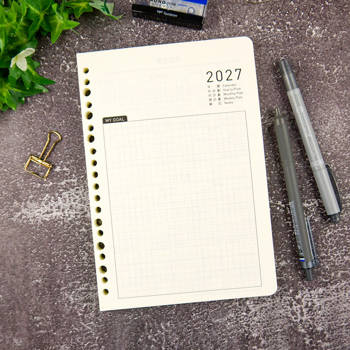 2027年25K方格週誌內頁(20孔6孔通用)