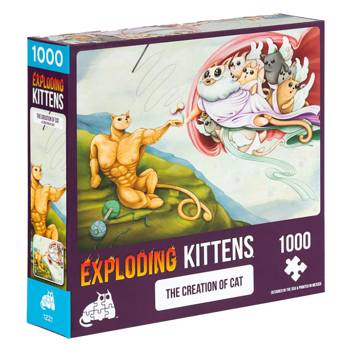 【Asmodee桌遊】爆炸貓1000片拼圖｜貓的創世紀｜Exploding Kittens Puzzle｜米開朗基羅