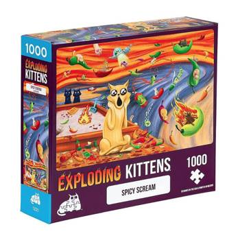 【Asmodee桌遊】爆炸貓 1000片拼圖:嗆辣吶喊 英文版｜Exploding Kittens Puzzle｜爆炸貓拼圖