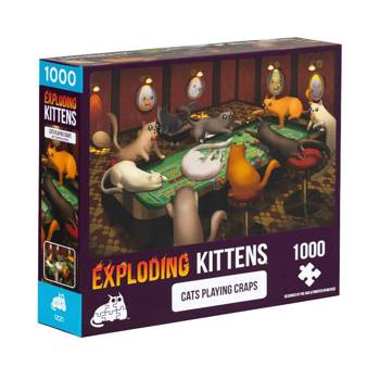 【Asmodee桌遊】爆炸貓 1000片拼圖:賭桌上的貓 英文版｜Exploding Kittens Puzzle 兒童拼圖