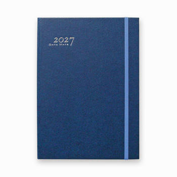 2027 DATA MATE  優雅和風25K皮套精裝週誌筆記-藍色